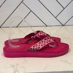 Coach  Jessalyn Signature Monogram pink Flip Flops Sandals thick sole Y2K preppy Photo 2