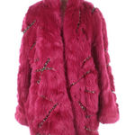 Moschino 2018  x H&M Hot Pink Faux Fur Coat With Chain - S Photo 0