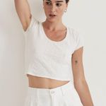 Madewell Pointelle Scoopneck Crop Tee Photo 2