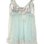 Dolls Kill  Sugar Thrillz Size Large Blue Mesh OFF CAMPUS DATE MESH NIGHTIE Photo 0