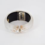 Alexis Bittar Alexis Bitter Handcarved Lucite and Crystal Hinged Statement Bangle Cuff Silver Photo 8