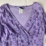 Wrapper  size XL 90s y2k Purple Floral Lace Blouse bell long sleeve brat baby Photo 4