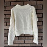 Vintage College Town White Acrylic Sweater | 80s Preppy Basketweave Knit Size M Size M Photo 1