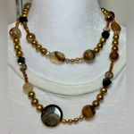 NWT Alexander Kalifano Pearl & Natural Gemstone Necklace Gold Photo 1