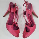Moschino Leather Strappy Sandals Heels Leather Peep Toe Pink Size 36 (6) Photo 5
