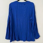 Torrid {1X}  Crinkle Gauze Lace Up Royal Blue Women's Long Sleeve Top Photo 6