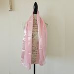 Striped Satin Sheer Light Pink Neck Scarf Photo 3