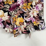 City Chic  Black Pink Tropical Floral Dressy Shorts Womens 18 Tie Waist Flowy Photo 4