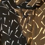 Banana Republic Black & White Geometric Neck Tie Dress Blouse Size 0 Photo 1