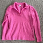 J.Crew  Pink Fleece V-Neck Sweater Photo 0