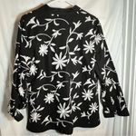 Carole Little Linen Floral‎ Embroidered Tunic Women’s Size Large Black & White Photo 1