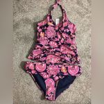 NWT Boden Levanzo Halter Tankini Top and Fold Bikini Bottom SET in Paisley Sz 10 Blue Photo 2