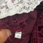 Sandro  NWOT Helian Lace Long Sleeve Bordeaux Dress Size 38 Photo 6