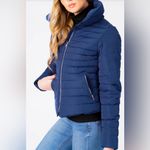 HONEY FUNNEL NECK QUILTED JACKET IN MAZARINE BLUE Photo 6