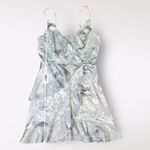 Altar'd State Altar’d State Light Blue Satin Floral Jacquard Ruffled Mini‎ Party Dress Size M Photo 4
