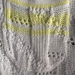 Le Tigre White and Yellow Crew Neck Sweater with Cable Knit 100% Cotton Size XS Photo 5