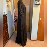 NWOT black formal dress 3/4 sleeve floral lace appliqué with beads size 16 Photo 1
