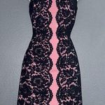 Tommy Hilfiger NWOT Pink & Black Lace Pencil Valentines Day Dress Womens XS 2 Photo 0