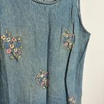 Vintage denim floral embroidered maxi dress Blue Size M Photo 1