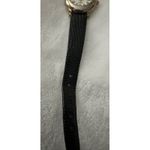 Gitano Quartz Watch Gold Tone Bezel White Dial Black Genuine Leather‎ Band Photo 5