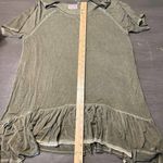 Dantelle  Women Blouse Green XL Oil Dye Ruffle Hem Stretch Top Short Sleeve Photo 7