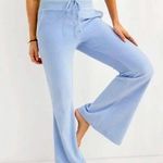 Aerie EUC  Large Baby Blue Velour Super Flare Drawstring Pants Sleep Everyday Photo 0