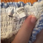 Loura Puff sleeve ruched crop top blue gingham XL Western 100% Cotton Photo 2