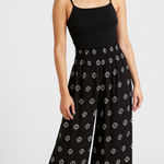 Joe B  Black Geometric Wide-Leg Pants Photo 0