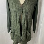 LOGO By Lori Goldstein Logo Lori Goldstein zip front heater green faux suede sleeves jacket XXS Photo 7