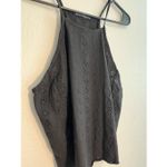 Brandy Melville High Neck Black Eyelet Cropped Tank Top Photo 1