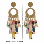 Handmade Statement Dangle Earrings - Tortoise Shell, Colorful, Lightweight Photo 2