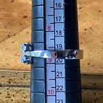 Natural Aquamarine White Diamond Sterling Silver Ring Size 8.75 Photo 7