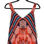Alkamy Bohemian Paisley Mandala Striped Maxi Dress Asymmetrical Flowy NWT Small Red Photo 7