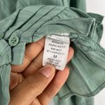 HYFVE  Cropped Top Womens Medium Green Lined Smocked Preppy V-Neck Puff Sleeve Photo 5