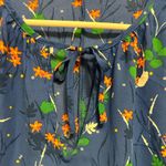 Gap  Blue Floral Print Ruffle‎ 3/4 Sleeve Top Blouse 100% Polyester Size Large Photo 1