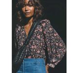 Cleobella Bohemian Ruffle Brynlee Blouse Fan Print Small Organic Indian Cotton Photo 1