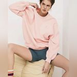 For Love & Lemons NWT Crewneck Fleeced Sweatshirt Pink Small Photo 15