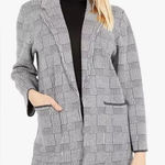 J.Crew Sophie Open Front Sweater Blazer in Glen Plaid Sz XS Cotton Wool Photo 0