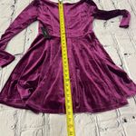 Lulus Sweet Desire Magenta Velvet Long Sleeve Skater Dress Size Small .  NWT Photo 10