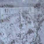 ZARA Silver Foil Print Button Down Shirt White Long Sleeve Collared XS Photo 3