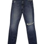 Mother High Waisted Looker Ankle Fray GUC $228 Size 27 J1544 Blue Photo 3