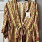 Sandro Striped Kaftan Midi Silk dress Size 36 US size 4 Photo 3