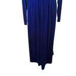 Elegant blue long sleeve maxi dress, size XXL, formal, velour, party, cocktail Photo 2