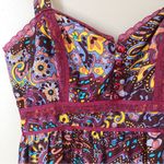 Betsey Johnson • vintage silk dress paisley midi retro 70s colorful lace peasant Photo 4