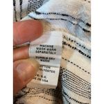 Cut Loose Striped Linen Blend Cropped Wide Leg Pants Womens Small Coastal Casual White Photo 3