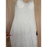 Lulus NWT  Instinctively Stunning White Lace Bustier Trumpet Maxi Dress Wedding M Photo 3