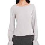 Club Monaco Womens Reeta Space Dye Grey Bell Sleeve Wool LS Sweater Top Sz XS Photo 0