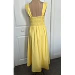 Nanette Lepore Smocked Sleeveless Yellow Glimmer Midi Sun Dress Photo 4