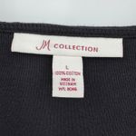 JM Collection  blouse L paisley embroidered beaded collar knit short sleeve NEW Photo 4