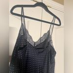 Victoria's Secret Victoria’s Secret Navy Polka Dot Satin Nightgown Slip With Lace Sz L Photo 2